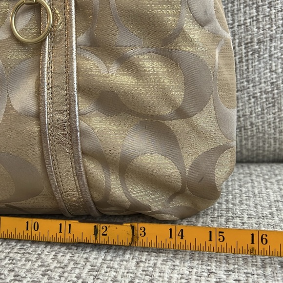 COACH Poppy OP Art Gold Signature Monogram Logo Glam Tote - Picture 7 of 16